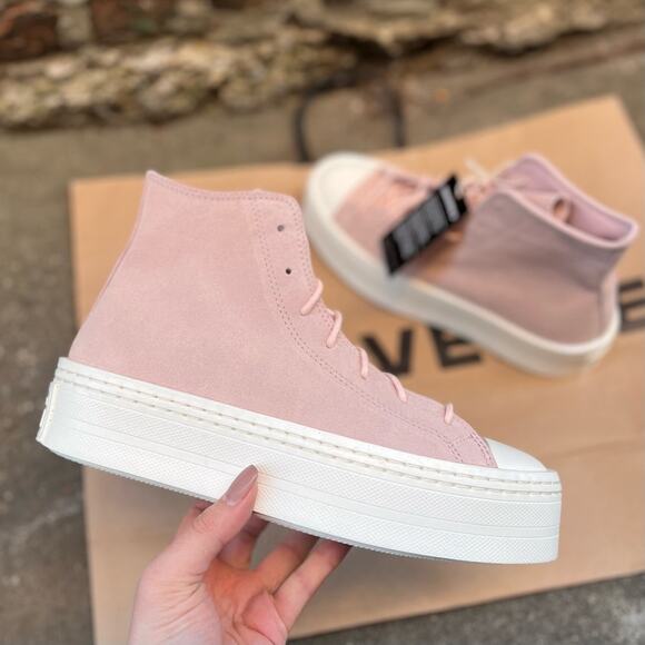 NEW Womens Size 8.5 Converse All Star Modern Lift Platform High Pink Sage Egret - Picture 1 of 10